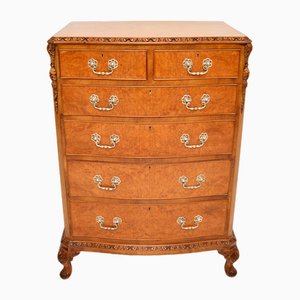 Antique Burr Walnut Chest of Drawers, 1920s