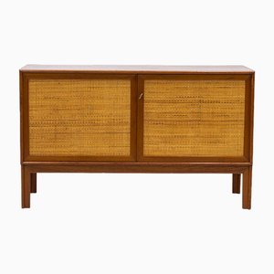 Credenza in teak e vimini di Alf Svensson, Svezia, anni '60