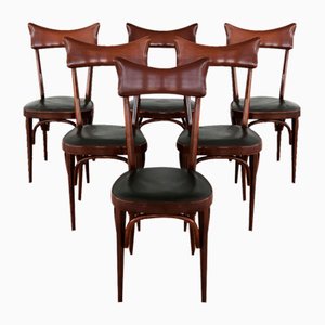 Italienische Esszimmerstühle im Stil von Ico Parisi, 1950er, 6 . Set