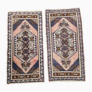 Turkish Runner Rugs in Muted Colors, Set of 2