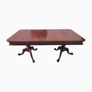 Spanish Mahogany Twin Pedestal Extending Dining Table