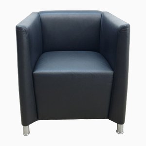 Armchair Club Armchair in Black Real Leather from Walter Knoll / Wilhelm Knoll