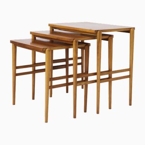 Tables Gigognes Vintage en Teck, 1970s, Set de 3