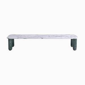 Large White and Green Marble Sunday Coffee Table by Jean-Baptiste Souletie
