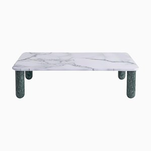 Medium White and Green Marble Sunday Coffee Table by Jean-Baptiste Souletie
