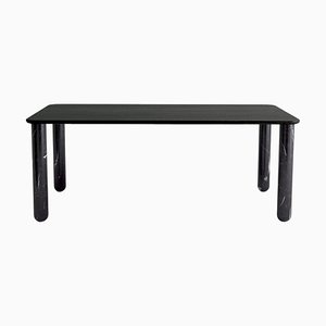 XLarge Black Wood and Black Marble Sunday Dining Table by Jean-Baptiste Souletie