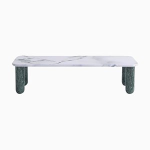 Small White and Green Marble Sunday Coffee Table by Jean-Baptiste Souletie