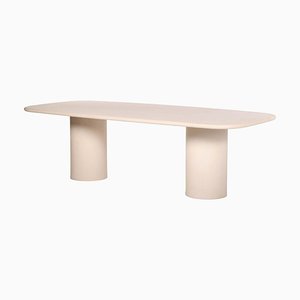 Natural Plaster Hand-Sculpted Outdoor Dining Table 360 by Philippe Colette