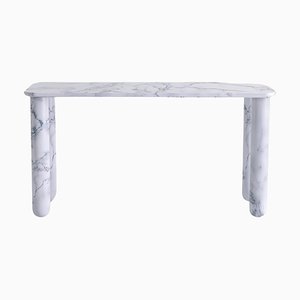 Small White Marble Sunday Dining Table by Jean-Baptiste Souletie