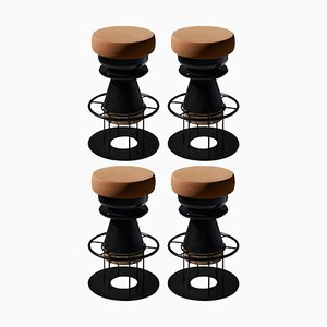 Tabouret Tembo Moyen Noir par Note Design Studio, Set de 4