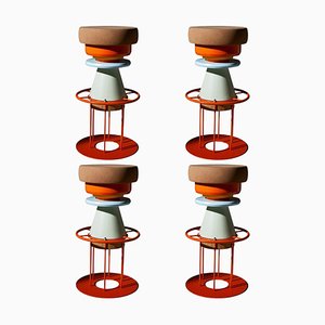 High Colorful Tembo Stool by Note Design Studio, Set of 4