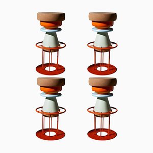 High Colorful Tembo Stool by Note Design Studio, Set of 4