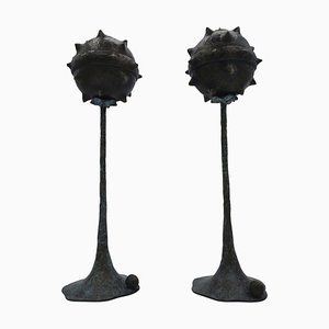 Small Primus Candlesticks by Emanuele Colombi, Set of 2