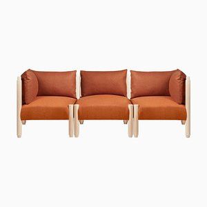 Natural and Orange Stand by Me Sofa with Pillows by Storängen Design