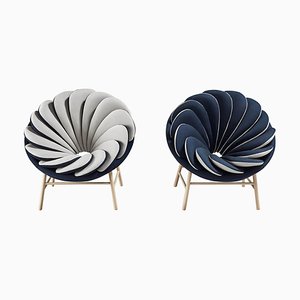Set of Quetzal Armchairs in Gray and Blue by Pepe Albargues