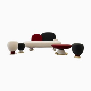 Toadstool Collection Ensemble Sofa with Table and Puffs by Pepe Albargues, Set of 5