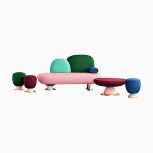 Toadstool Collection Ensemble Sofa with Table and Puffs by Pepe Albargues, Set of 5