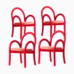 Goma Armchairs in Red by Made by Choice, Set of 4