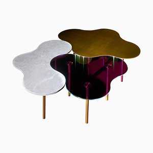 Tavolini da caffè in ottone di Sebastian Scherer, set di 3
