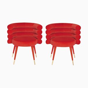 Red Marshmallow Dining Chairs by Royal Stranger, Set of 2