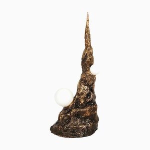 Lampada da tavolo scultorea in bronzo Khaos di William Guillon