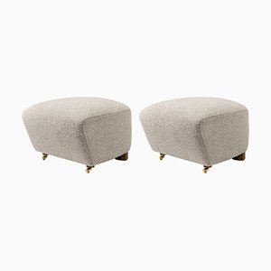 Set of Light Beige Smoked Oak Sahco Zero the Tired Man Footstool by Lassen