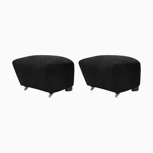 Set of Dark Grey Smoked Oak Hallingdal the Tired Man Footstools by Lassen