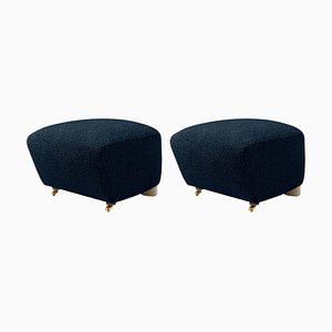 Blue Natural Oak Sahco Zero the Tired Man Footstools by Lassen, Set of 2