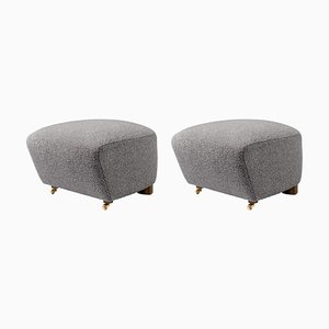 Set of Grey Smoked Oak Sahco Zero the Tired Man Footstool by Lassen