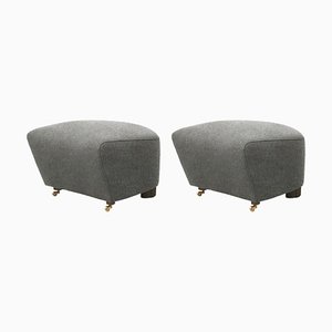 Set of Grey Smoked Oak Hallingdal the Tired Man Footstools by Lassen