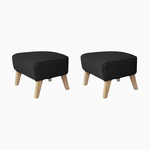 Set of Dark Grey Natural Oak Raf Simons Vidar 3 My Own Chair Footstool, Lassen by Mogens Lassen