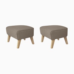 Set of Dark Beige Natural Oak Rafsimonsvdar3 My Own Chair Footstool by Lassen