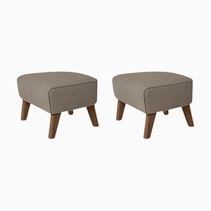 Set of Smoked Oak Rafsimonsvidar 3 My Own Chair Footstool by Lassen