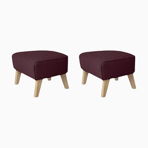 Set of Natural Oak Raf Simons Vidar 3 My Own Chair Footstool by Lassen