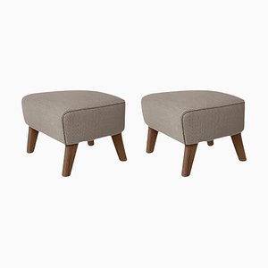 Set of Light Beige, Smoked Oak Rafsimonsvidar3 My Own Chair Footstool by Lassen