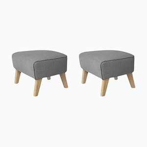 Set of Natural Oak Raf Simons Vidar 3 My Own Chair Footstool by Lassen