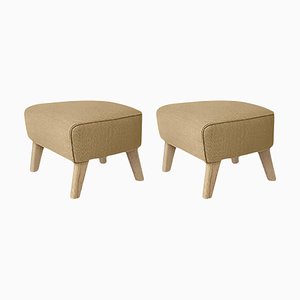 Set of Sand and Natural Oak Raf Simons Vidar 3 My Own Chair Footstool by Lassen