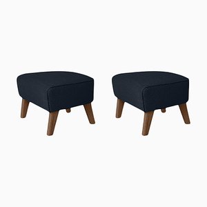 Set of Blue and Smoked Oak Raf Simons Vidar 3 My Own Chair Footstools by Lassen