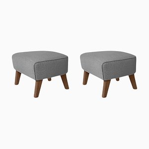 Set of Grey and Smoked Oak Raf Simons Vidar 3 My Own Chair Footstool by Lassen