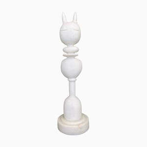 Cat King Marble Sculpture by Tom Von Kaenel