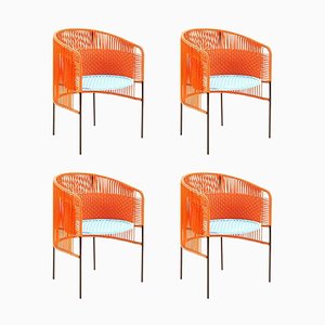 Orange Mint Caribe Dining Chair by Sebastian Herkner, Set of 4