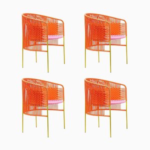 Chaises de Salle à Manger Caribe Orange Rose par Sebastian Herkner, Set de 4