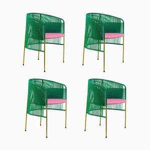 Green Caribe Dining Chair by Sebastian Herkner, Set of 4
