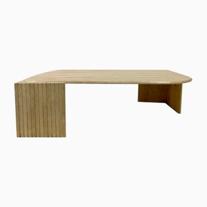 Table Basse en Travertin en Forme d' Eyeil, 1970s