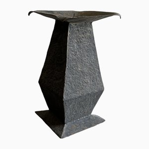 Mid-Century Monolithic Metal Sculpture Candleholder, Britain, 1950s