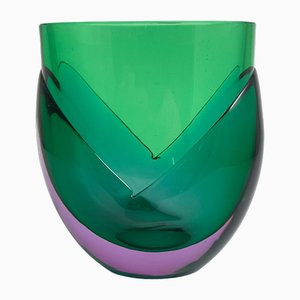 Green and Purple Vase from the Kukka Series by Heikki Orvola for Nuutajärvi Notsjö, 1960s
