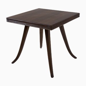 Vintage Italian Walnut Game Table with Grissinatura, 1950s