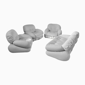 Okay Sofa and Armchairs by Adriano Piazzesi, 1970s, Set of 4