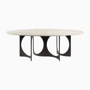 Fuga Ellipse Stone 240 Tisch aus Gusseisen von Metamorphic Art Studio