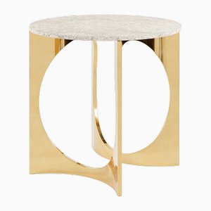Fuga Cast Bronze Polished Table by Metamorphic Art Studio